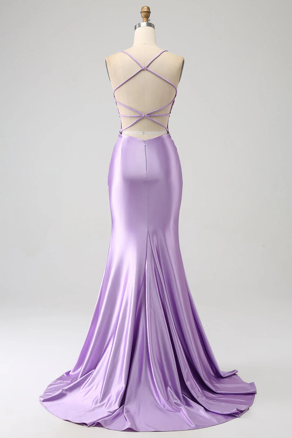 Stylish Mermaid Spaghetti Straps Long Prom Dress With Appliques Slit