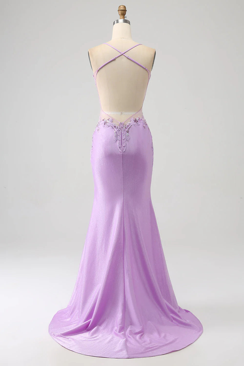 Trendy Mermaid Spaghetti Straps Long Prom Dress With Appliques Beading