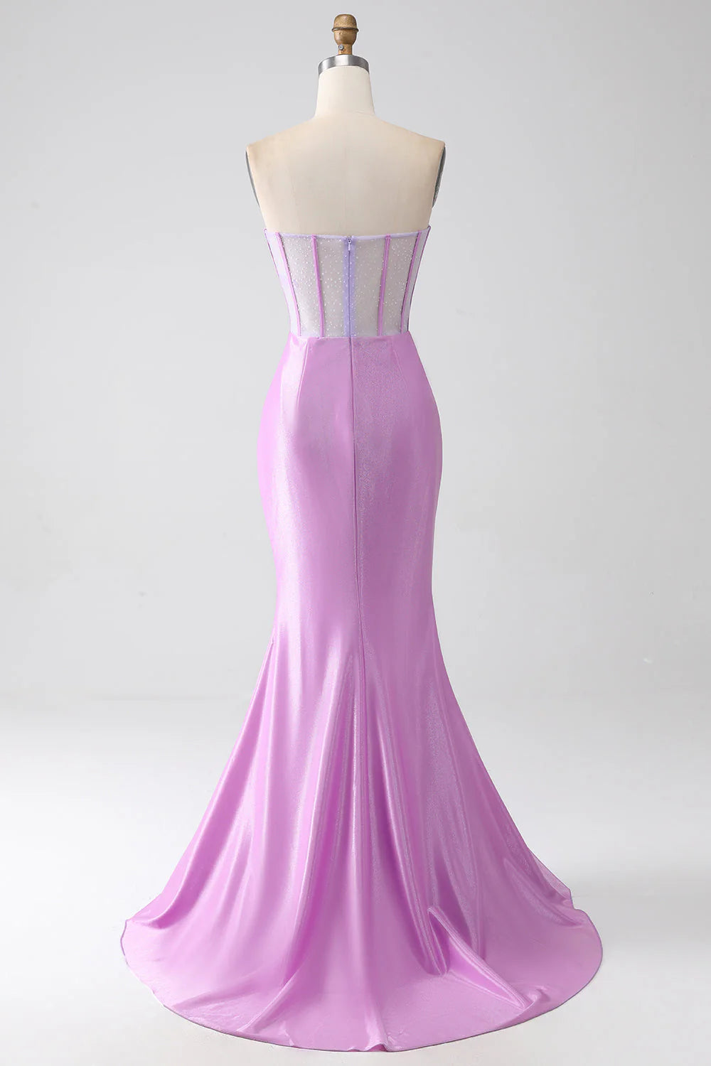 Mermaid Strapless Corset Prom Dress With Slit