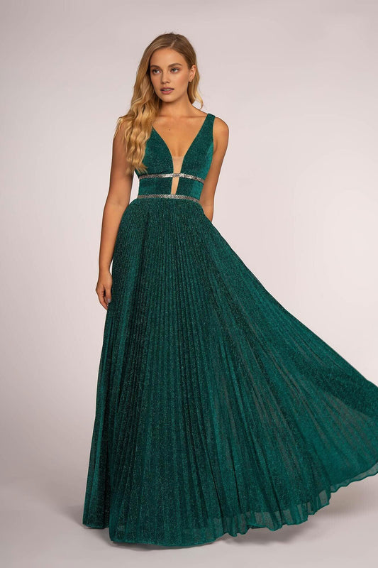 Xuewuba Dress Deep V Neck Evening Formal Dress Zipper Back Sleeveless A-Line/Princess Special Occasion Prom Dress