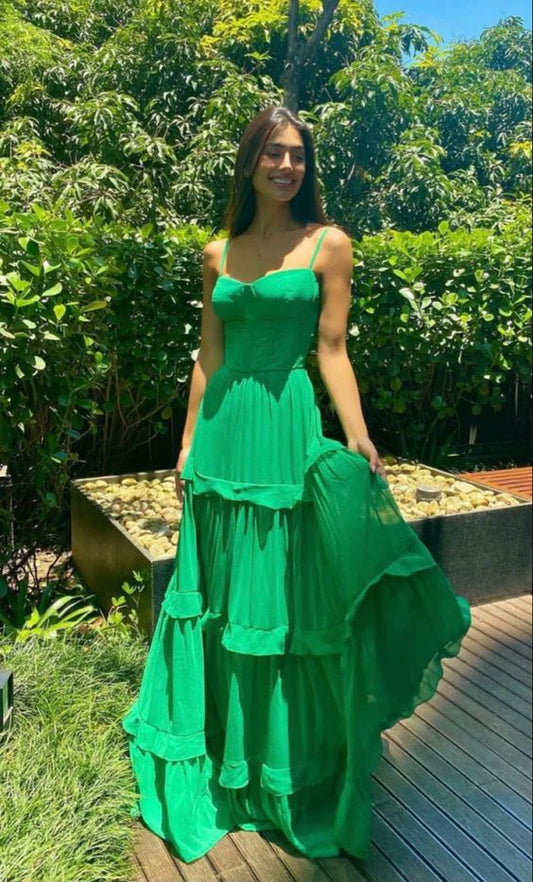 Xuewuba Dress A-line Green Sweetheart Neckline Long Party Dress Formal Prom Dress