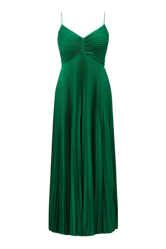 Xuewuba Dress Chic A Line Halter Neck Green Long Prom Dress with Keyhole Evening Dress