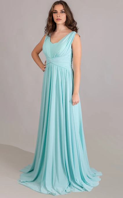 Xuewuba Dress Modern Sleeveless Floor-length Train A Line Chiffon Zipper Evening Dress with Ruching Prom Dress Formal Wear Dresses