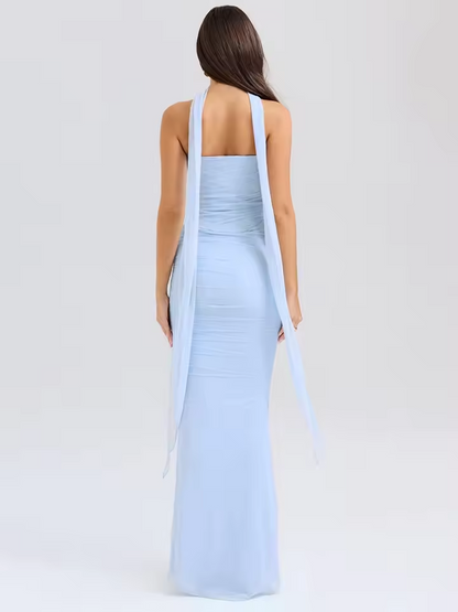 Xuewuba Dress Sexy Women Neckerchief Strapless Sexy Mermaid Sleeveless Club Party Skirt Prom Dress