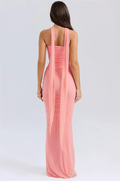 Xuewuba Dress Sexy Women Neckerchief Strapless Sexy Mermaid Sleeveless Club Party Skirt Prom Dress