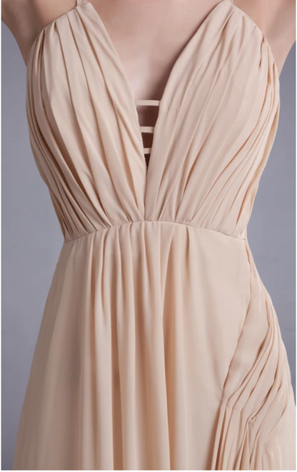 Xuewuba Dress Unique Sleeveless a Line Strapped Chiffon Satin Special Occasion Dresses Prom Dress Formal Wear Dresses