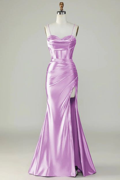 Mermaid Spaghetti Straps Long Prom Dress