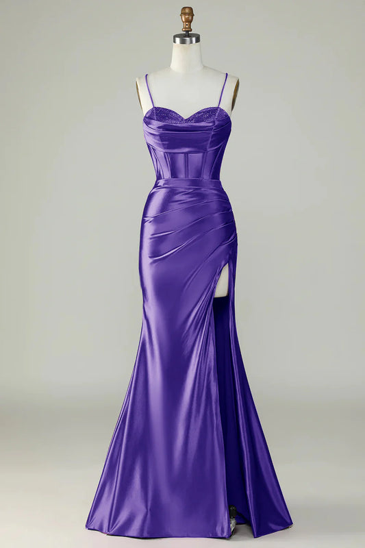 Mermaid Spaghetti Straps Long Prom Dress