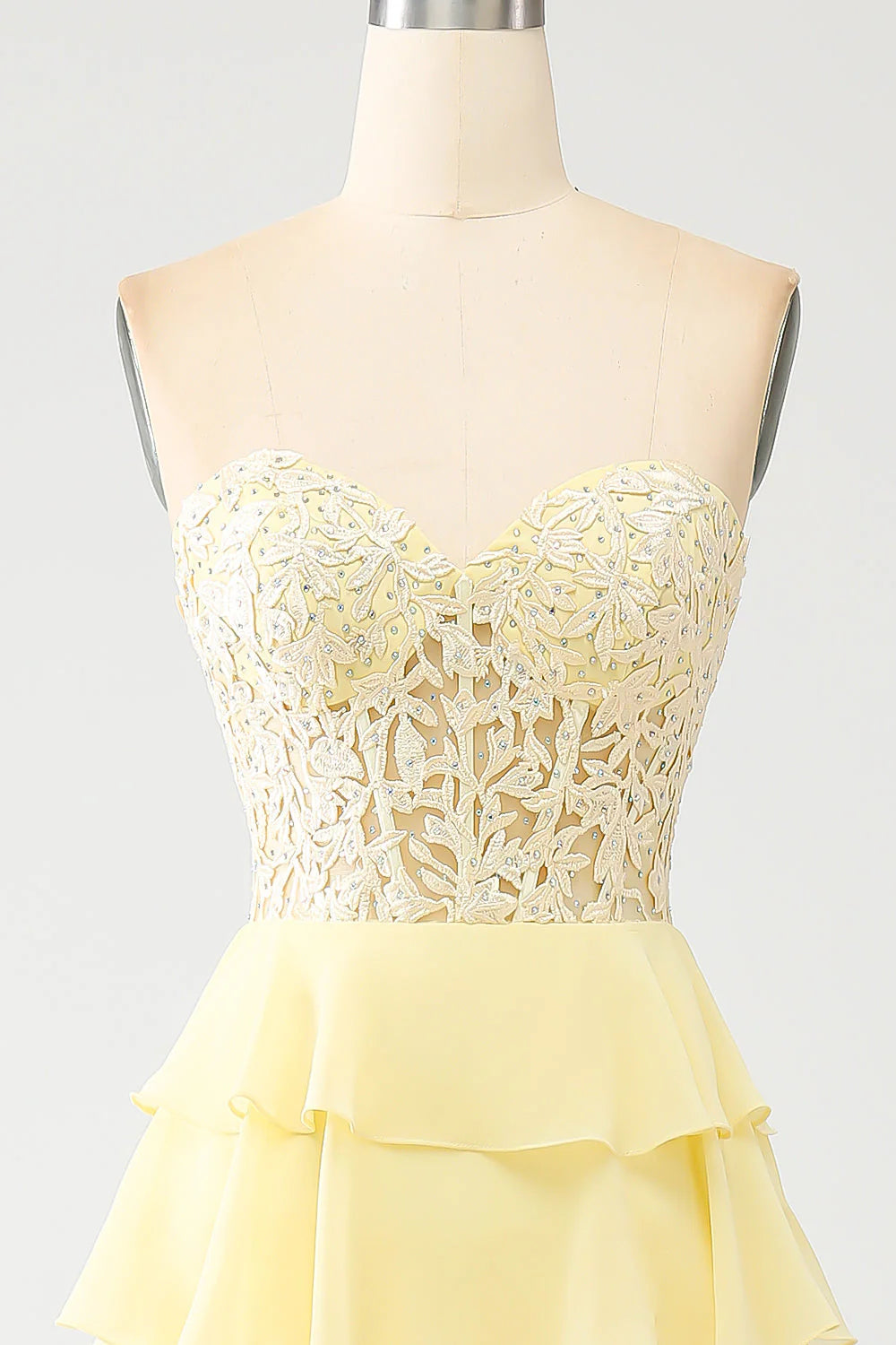 A-Line Sweetheart Tiered Long Prom Dress