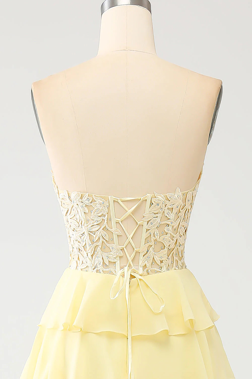 A-Line Sweetheart Tiered Long Prom Dress