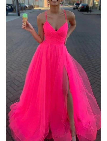 A-Line Prom Dresses Sexy Dress Wedding Party Birthday Court Train Sleeveless Spaghetti Strap Organza
