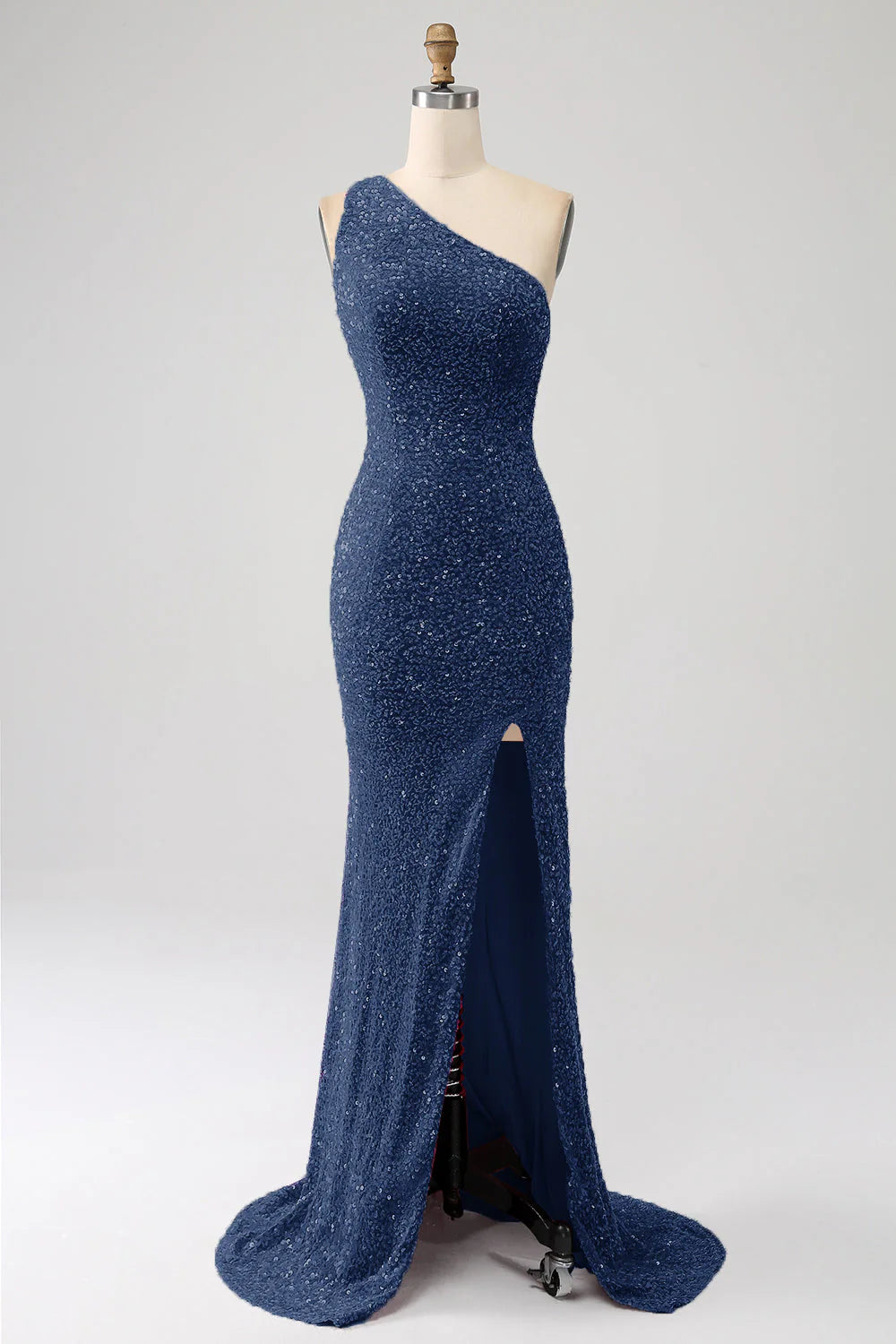 Sequins Mermaid One Shoulder Long Prom Dress