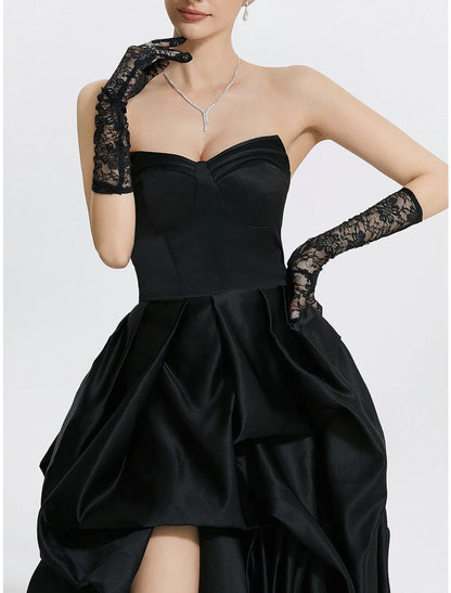 Evening Gown Vintage Dress Carnival Masquerade Sweep / Brush Train Sleeveless Sweetheart Satin with Ruched Slit