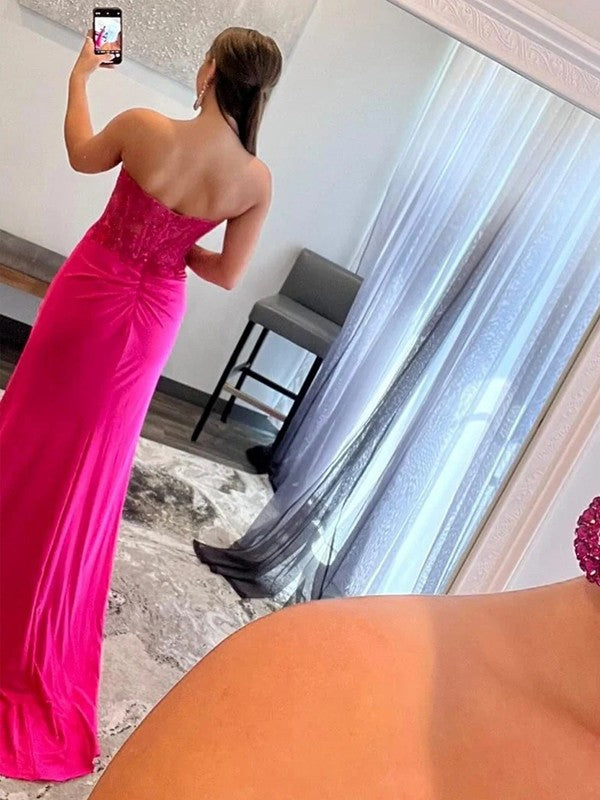 Applique Sweetheart Sleeveless Sweep/Brush Train Dresses