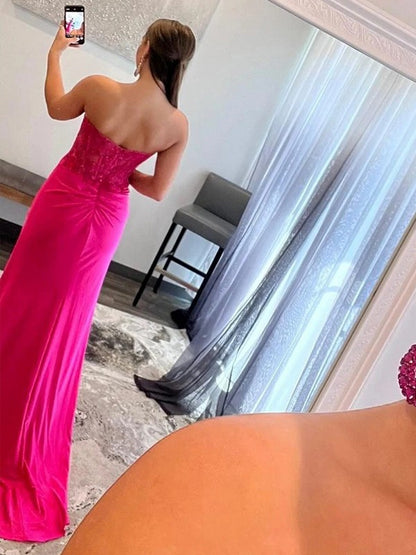 Applique Sweetheart Sleeveless Sweep/Brush Train Dresses