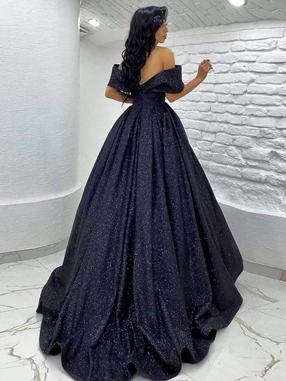 Off-the-Shoulder Sleeveless Sweep/Brush Train Dresses