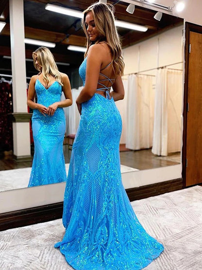 Sheath V-neck Sleeveless Sweep/Brush Train Dresses