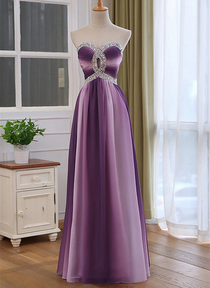 Gradient A-line Sweetheart Wedding Party Prom Dress