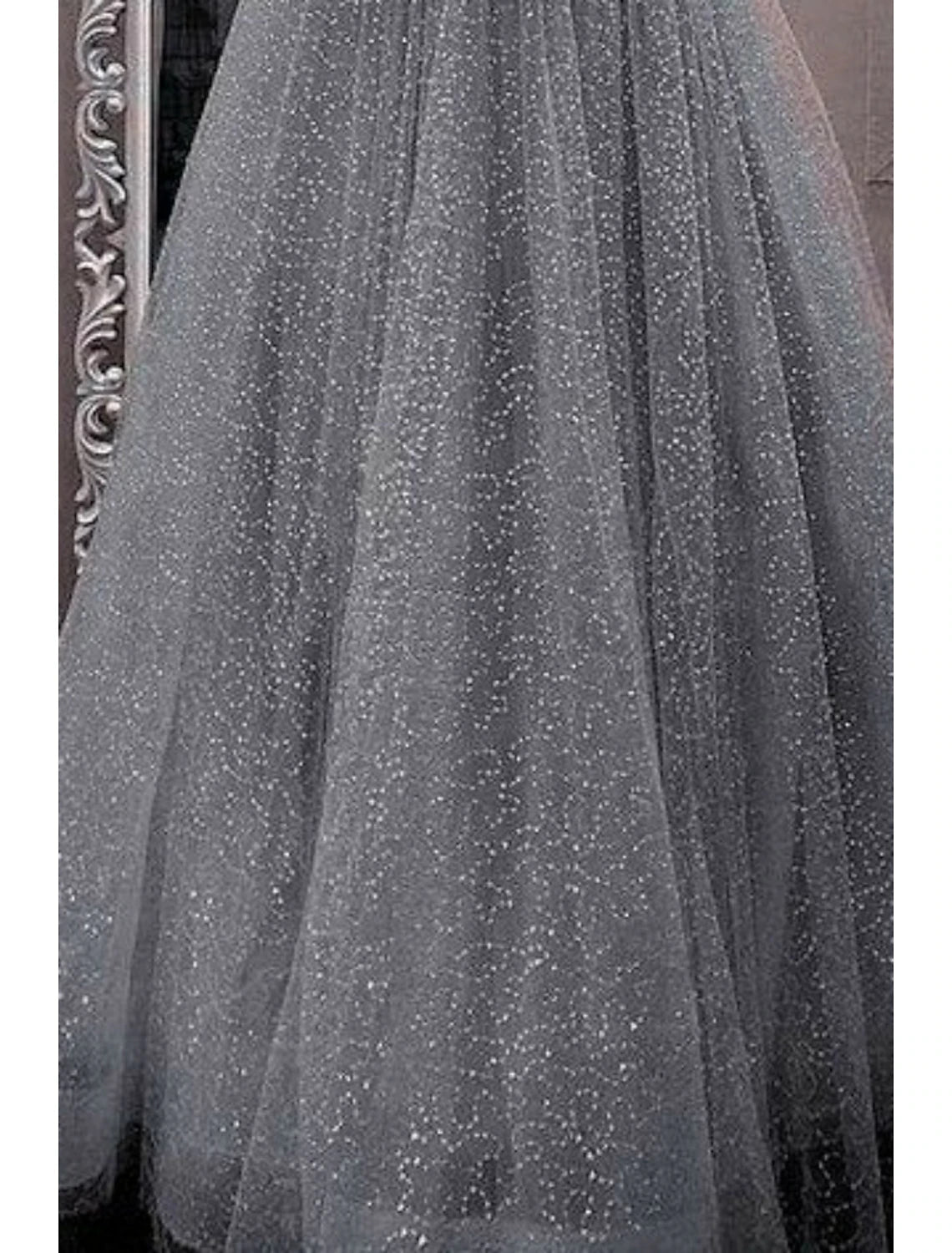 A-Line Prom Dresses Sparkle & Shine Dress Party Dress Birthday Floor Length Sleeveless Spaghetti Strap Tulle
